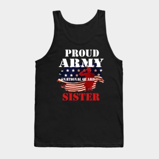 Proud Patriotic Army National Guard Sister USA Flag Women Tank Top